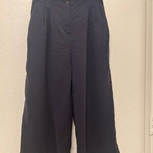 Navy Wide-Leg Pants